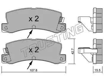 164.2 TRUSTING Комплект тормозных колодок, дисковый тормоз