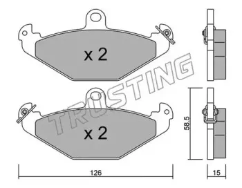 168.0 TRUSTING Комплект тормозных колодок, дисковый тормоз
