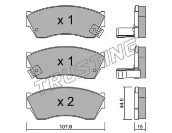 171.0 TRUSTING Комплект тормозных колодок, дисковый тормоз