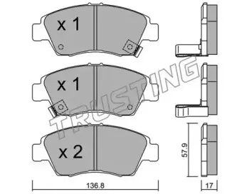 178.0 TRUSTING Комплект тормозных колодок, дисковый тормоз