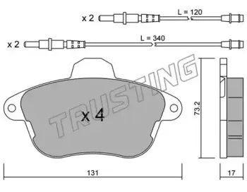 191.0 TRUSTING Комплект тормозных колодок, дисковый тормоз