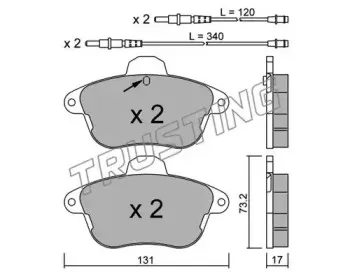 191.1 TRUSTING Комплект тормозных колодок, дисковый тормоз