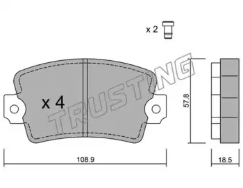 193.0 TRUSTING Комплект тормозных колодок, дисковый тормоз