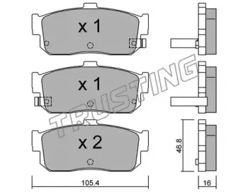 200.1 TRUSTING Комплект тормозных колодок, дисковый тормоз