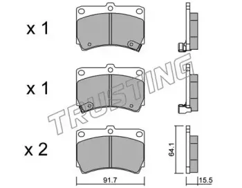 203.0 TRUSTING Комплект тормозных колодок, дисковый тормоз