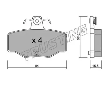 207.0 TRUSTING Комплект тормозных колодок, дисковый тормоз