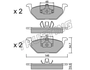 220.1 TRUSTING Комплект тормозных колодок, дисковый тормоз