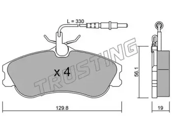 226.0 TRUSTING Комплект тормозных колодок, дисковый тормоз