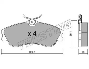226.1 TRUSTING Комплект тормозных колодок, дисковый тормоз