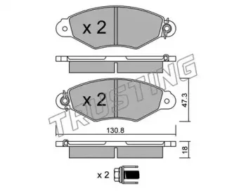 262.0 TRUSTING Комплект тормозных колодок, дисковый тормоз