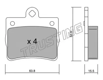264.0 TRUSTING Комплект тормозных колодок, дисковый тормоз