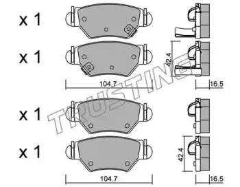 268.0 TRUSTING Комплект тормозных колодок, дисковый тормоз