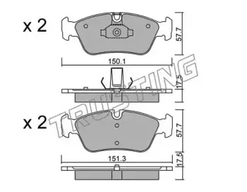 269.0 TRUSTING Комплект тормозных колодок, дисковый тормоз