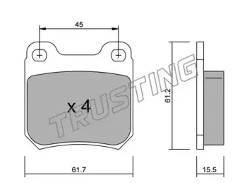 284.0 TRUSTING Комплект тормозных колодок, дисковый тормоз