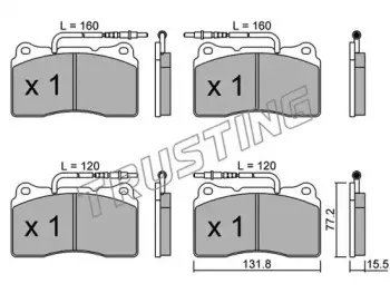 297.3 TRUSTING Комплект тормозных колодок, дисковый тормоз
