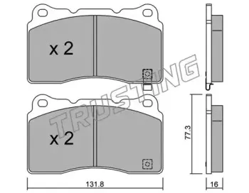 297.5 TRUSTING Комплект тормозных колодок, дисковый тормоз