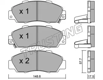 307.0 TRUSTING Комплект тормозных колодок, дисковый тормоз
