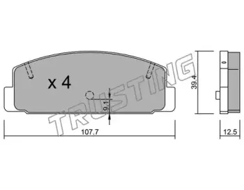 311.2 TRUSTING Комплект тормозных колодок, дисковый тормоз