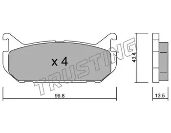 312.0 TRUSTING Комплект тормозных колодок, дисковый тормоз