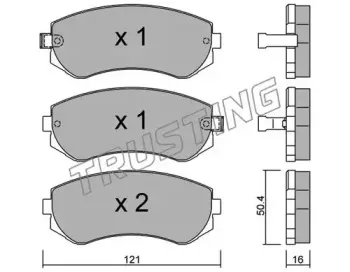 313.0 TRUSTING Комплект тормозных колодок, дисковый тормоз