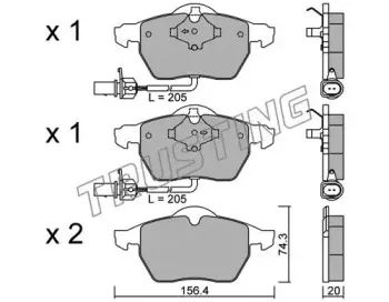 323.0 TRUSTING Комплект тормозных колодок, дисковый тормоз