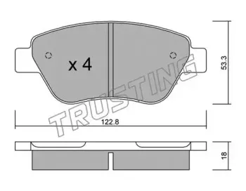 330.1 TRUSTING Комплект тормозных колодок, дисковый тормоз