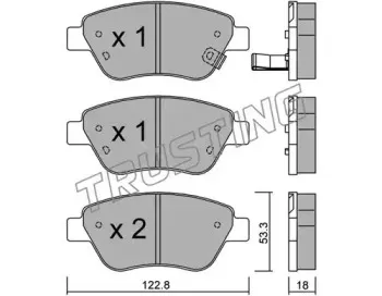 330.2 TRUSTING Комплект тормозных колодок, дисковый тормоз