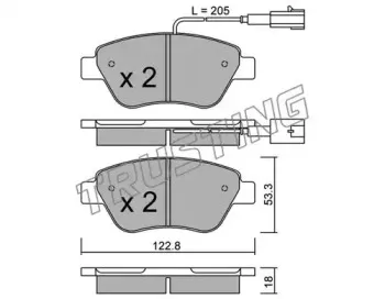 330.3 TRUSTING Комплект тормозных колодок, дисковый тормоз