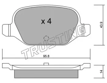 333.0 TRUSTING Комплект тормозных колодок, дисковый тормоз