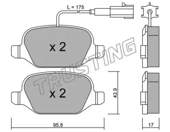 333.2 TRUSTING Комплект тормозных колодок, дисковый тормоз