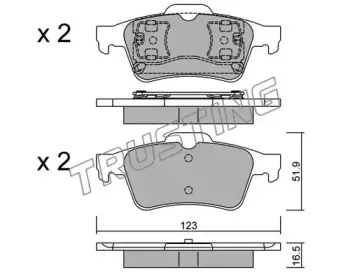 346.0 TRUSTING Комплект тормозных колодок, дисковый тормоз