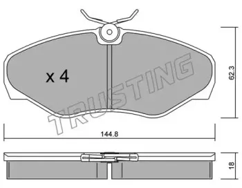 347.2 TRUSTING Комплект тормозных колодок, дисковый тормоз