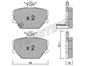 350.0 TRUSTING Комплект тормозных колодок, дисковый тормоз