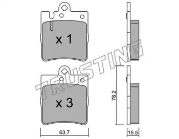 353.0 TRUSTING Комплект тормозных колодок, дисковый тормоз