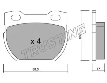 363.1 TRUSTING Комплект тормозных колодок, дисковый тормоз