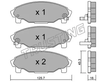 388.0 TRUSTING Комплект тормозных колодок, дисковый тормоз