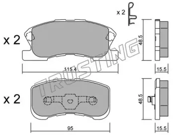 390.0 TRUSTING Комплект тормозных колодок, дисковый тормоз