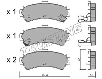 418.0 TRUSTING Комплект тормозных колодок, дисковый тормоз