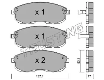 419.0 TRUSTING Комплект тормозных колодок, дисковый тормоз