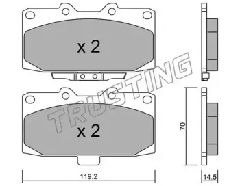 428.0 TRUSTING Комплект тормозных колодок, дисковый тормоз