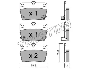 446.0 TRUSTING Комплект тормозных колодок, дисковый тормоз