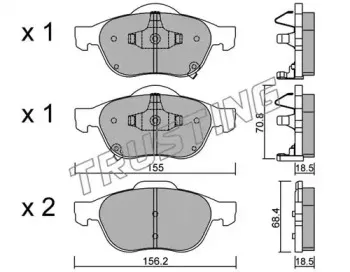 464.0 TRUSTING Комплект тормозных колодок, дисковый тормоз