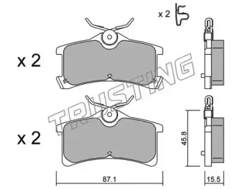 465.0 TRUSTING Комплект тормозных колодок, дисковый тормоз