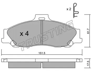 495.0 TRUSTING Комплект тормозных колодок, дисковый тормоз
