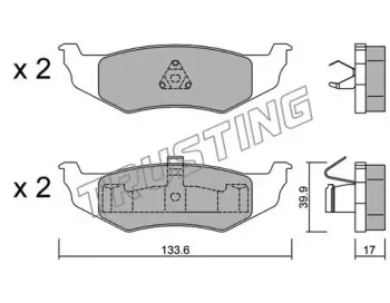 538.0 TRUSTING Комплект тормозных колодок, дисковый тормоз