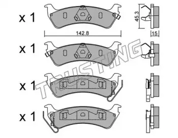 543.0 TRUSTING Комплект тормозных колодок, дисковый тормоз