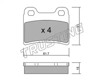 551.0 TRUSTING Комплект тормозных колодок, дисковый тормоз