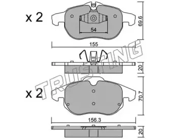 556.4 TRUSTING Комплект тормозных колодок, дисковый тормоз