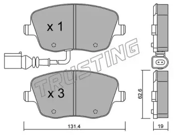563.1 TRUSTING Комплект тормозных колодок, дисковый тормоз