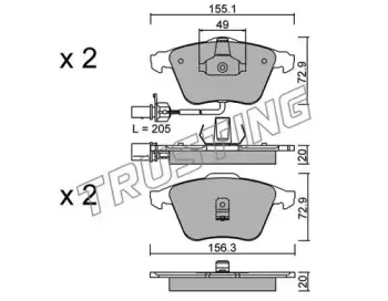 565.0 TRUSTING Комплект тормозных колодок, дисковый тормоз